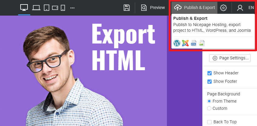 Export HTML Website - Nicepage Documentation