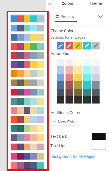 Theme Colors - Nicepage Documentation
