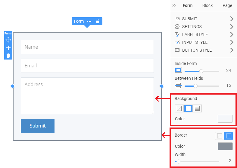 Contact Form Element - Nicepage Documentation