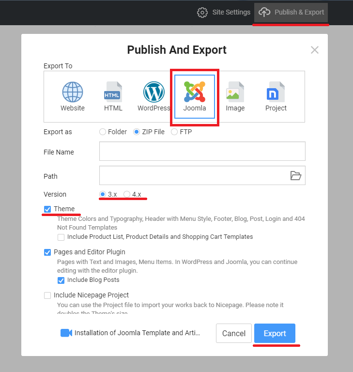 Install Joomla Template And Articles Nicepage Documentation